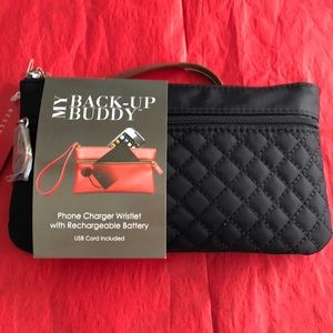 Wristlet phone charger bag